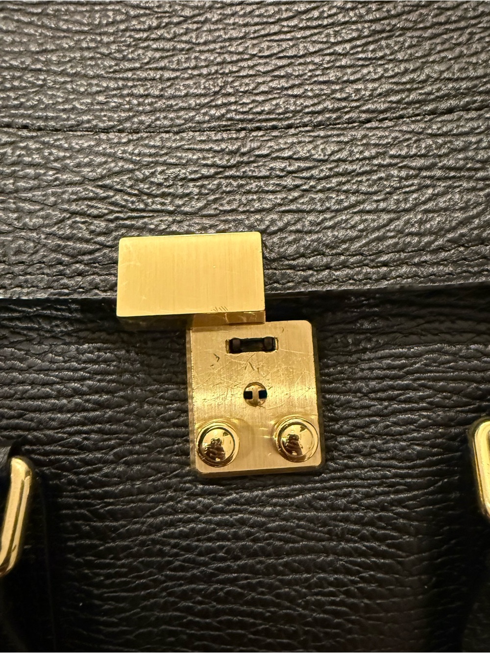 3.1 Phillip Lim Black Textured Leather Satchel with Gold Hardware - Picture 3 of 11